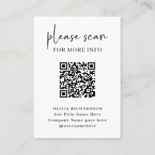 Simple Modern QR Code with Logo Back   Business Card