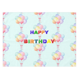 Simple Modern Rainbow Balloon birthday party Tablecloth