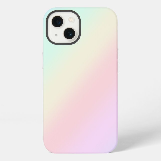 Simple Modern Rainbow colourful gradient Watercolo iPhone Case (Back)