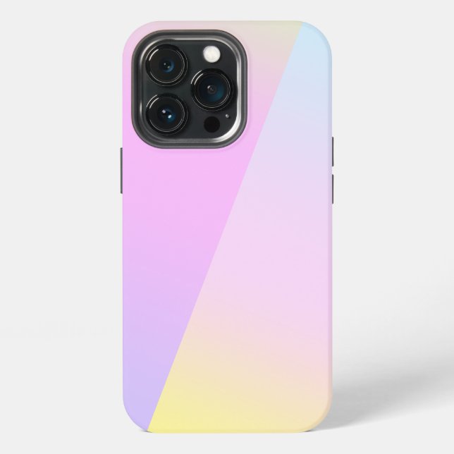 Simple Modern Rainbow colourful gradient Watercolo iPhone Case (Back)