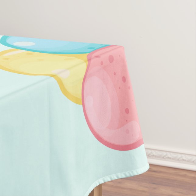 Simple Modern Rainbow ice cream birthday party Tablecloth (In Situ)