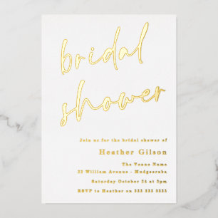 Simple Modern Real Gold Bridal Shower Golden