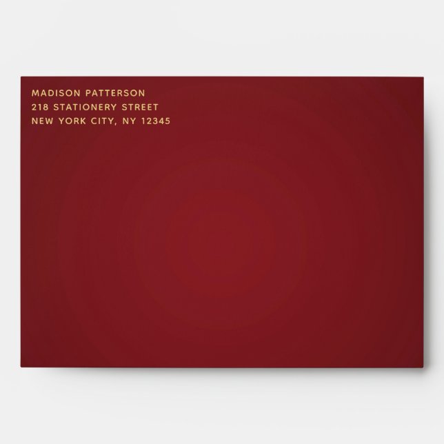 Simple Modern Red Gold Envelope (Front)