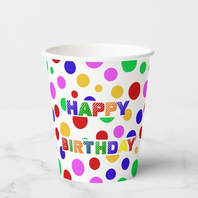Simple Modern red green Polka dot birthday party Paper Cups (Front)