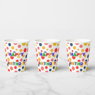 Simple Modern red green Polka dot birthday party Paper Cups