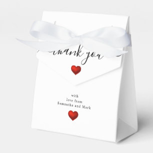 Simple Modern Red Heart White Wedding Favor Box