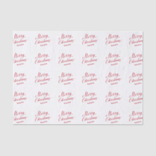 Simple Modern Red Script Elegant Christmas Tissue Paper