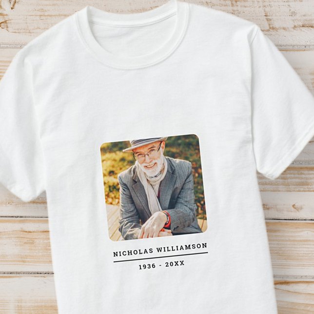 Simple Modern Remembrance Memorial Custom Photo T-Shirt (Creator Uploaded)