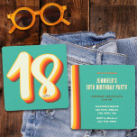 Simple Modern Retro Groovy Eighteen 18th Birthday Invitation<br><div class="desc">If you're looking for an awesome retro groovy-inspired birthday party invitation,  look at our Simple Modern Retro Groovy Eighteen 18th Birthday Invitation! This design features typography with a gradient inspired by the colour of a sunset. Great idea for a 1970s inspired birthday party!</div>