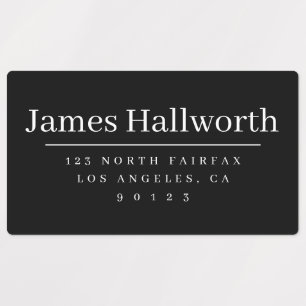 Simple Modern Return Address Black & White Labels