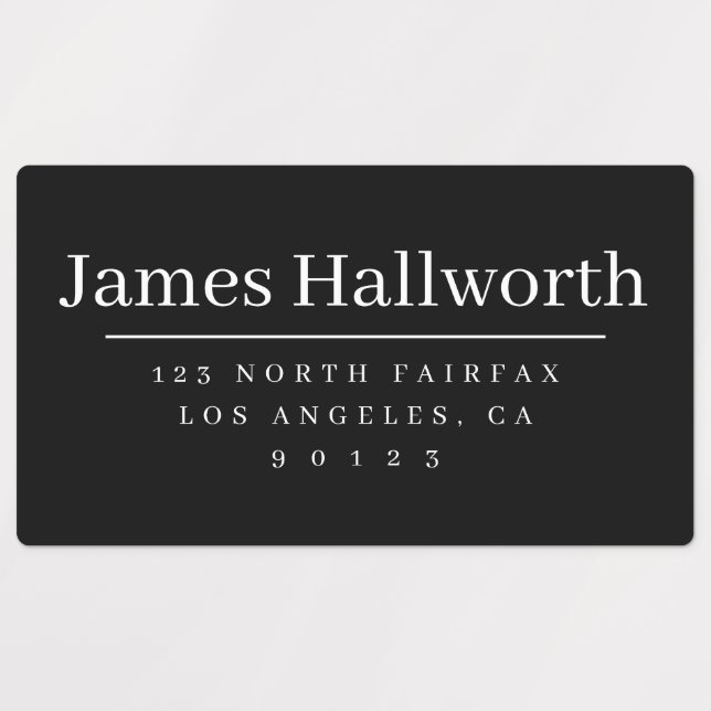 Simple Modern Return Address Black & White Labels (Design 1)