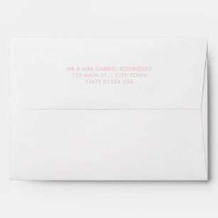 Simple Modern Return Address Blush Pink Envelope