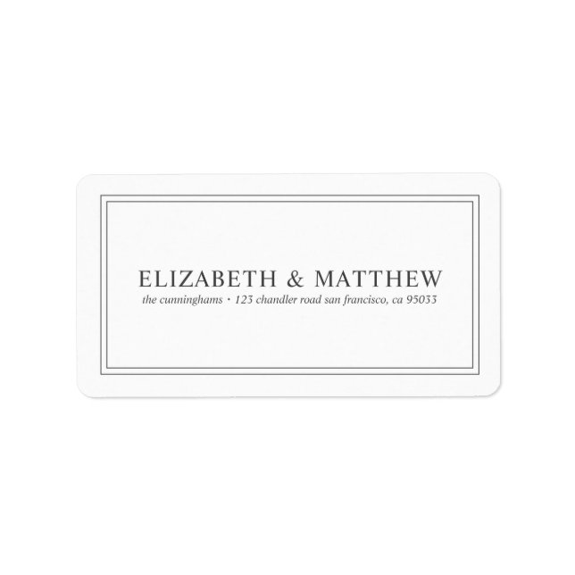 Simple Modern Return Address Label (Front)