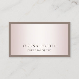 Simple Modern Rose Gold Professional Calling C Card