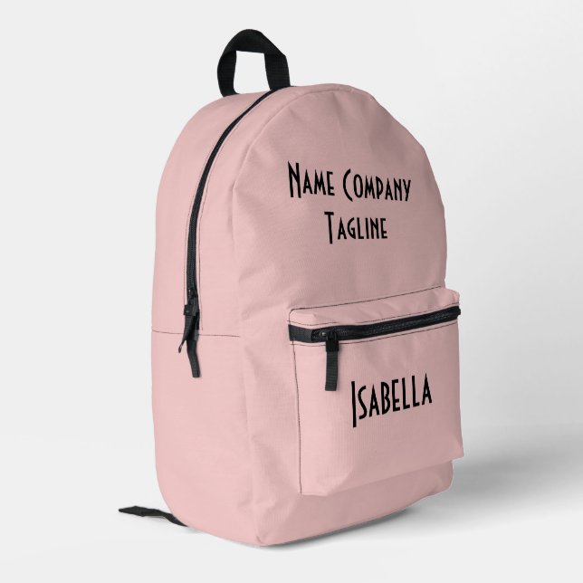 Simple Modern Rose Quartz Printed Backpack (Back Corner Left)