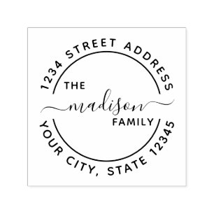 Simple Modern Round Return Address Stamp