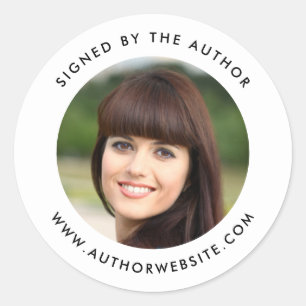 Simple Modern Round Signed By The Author Photo Classic Round Sticker