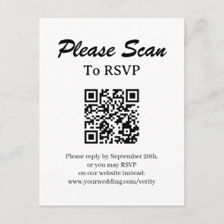Simple Modern RSVP with QR Code Enclosure Card