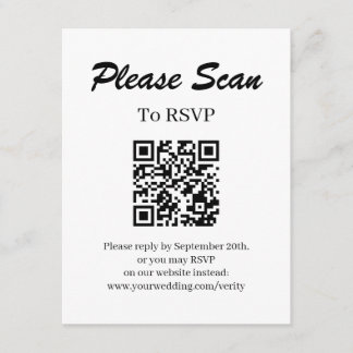 Simple Modern RSVP with QR Code Enclosure Card