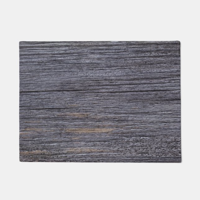 Simple Modern Rustic Grey Wood Grain Farm House Doormat (Front)