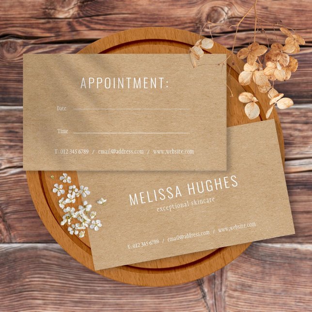 Simple Modern Rustic Kraft Appointment Card (Simple Modern Rustic Kraft Appointment Card)