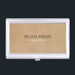 Simple Modern Rustic Kraft Business Card Holder<br><div class="desc">Minimalist modern rustic kraft business card case. Perfect for a wide range of professions including; stylists,  beauticians,  hair and beauty consultants,  spas,  makeup artists,  nail salons to name a few! Designed by Thisisnotme©</div>