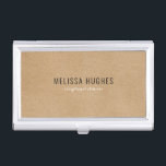 Simple Modern Rustic Kraft Business Card Holder<br><div class="desc">Minimalist modern rustic kraft business card case. Perfect for a wide range of professions including; stylists,  beauticians,  hair and beauty consultants,  spas,  makeup artists,  nail salons to name a few! Designed by Thisisnotme©</div>