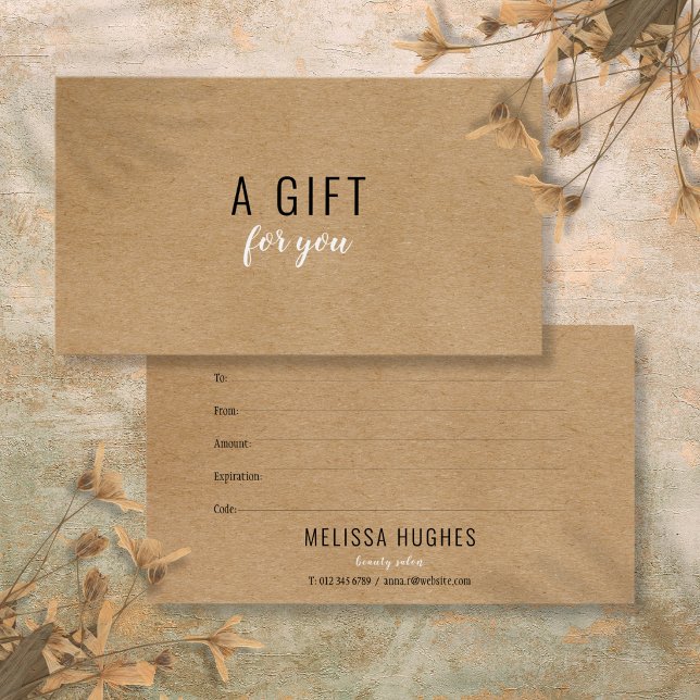 Simple Modern Rustic Kraft Gift Certificate (Simple Modern Rustic Kraft Gift Certificate)