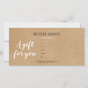 Simple Modern Rustic Kraft Gift Certificate