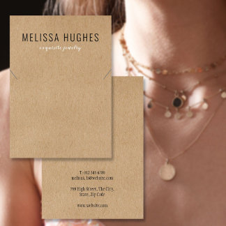 Simple Modern Rustic Necklace Jewellery Display Ca Business Card