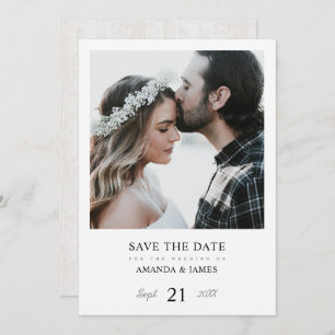 Simple Modern Rustic Photo Save the Date Invitation