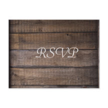 Simple Modern Rustic Wedding RSVP Postcard