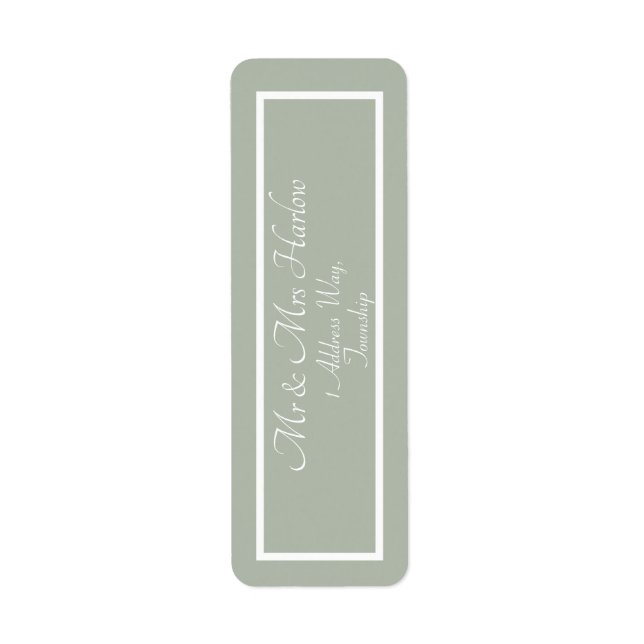 Simple Modern Sage Green Return Address Label (Front)