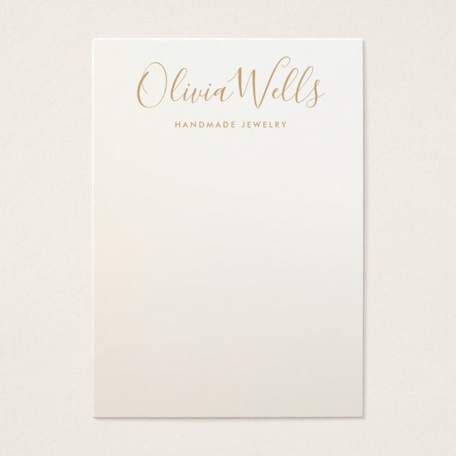 Simple Modern Satin Gold Earring Display Card (Front)