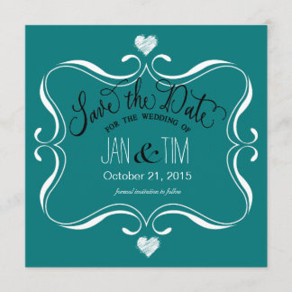 Simple Modern Save the Date | teal white