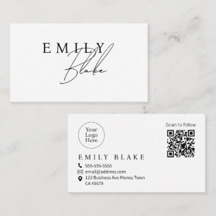 Simple Modern Scannable QR code Business  Card