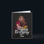 Simple Modern Script and Photo | Happy Birthday Card<br><div class="desc">This simple and stylish birthday card for an adult,  teenager,  or child features your personal photo,  with white modern handwritten script that says "Happy Birthday."</div>