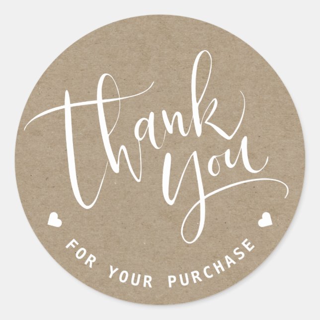 Simple Modern script business thank you Classic Round Sticker (Front)