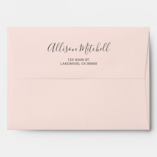 Simple Modern Script Calligraphy Return Address Envelope