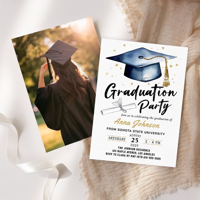 Simple Modern Script Class of '26 Graduation Party Invitation (Creator Uploaded)