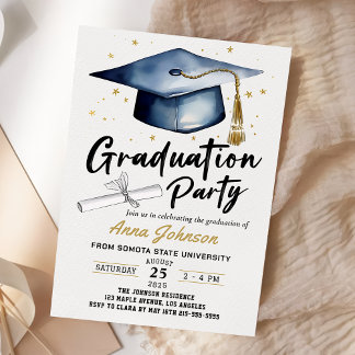 Simple Modern Script Class of '26 Graduation Party Invitation
