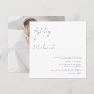 Simple Modern Script Dress Code Photo Wedding Invi Invitation