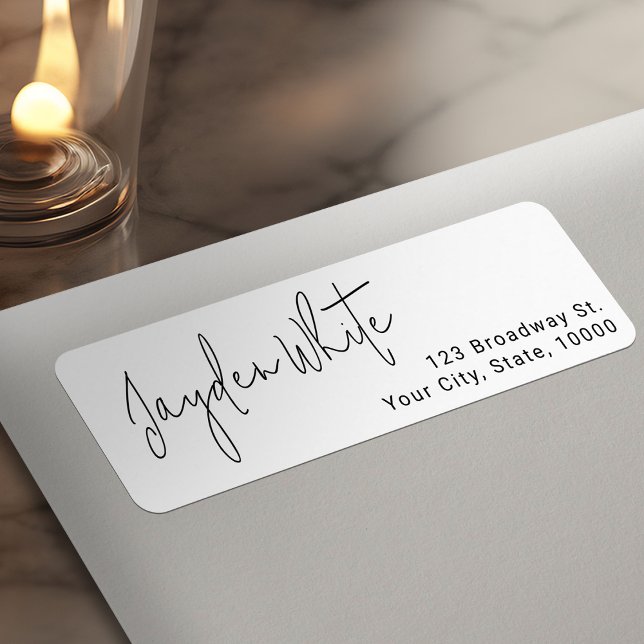Simple Modern Script Graduate Return Address (Simple Modern Script Graduate Return Address Label)