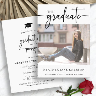 Simple Modern Script Graduation Invitation