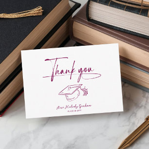 Simple Modern Script Graduation Thank You Card