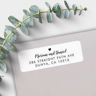 Simple Modern Script Heart Mariage Adresse de reto