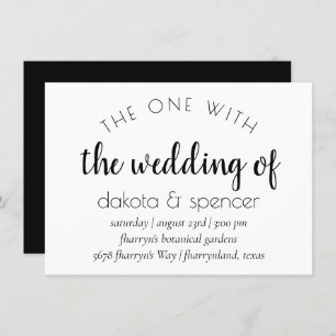 Simple Modern Script One with the Wedding Of Invitation