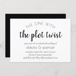 Simple Modern Script   One with Wedding Plot Twist Invitation
