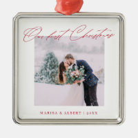 Simple Modern Script Our First Christmas Wedding