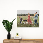 Simple Modern Script Personalized Family Photo Faux Canvas Print<br><div class="desc">Create your own personalized family home decor. Simply add your own custom photo.</div>